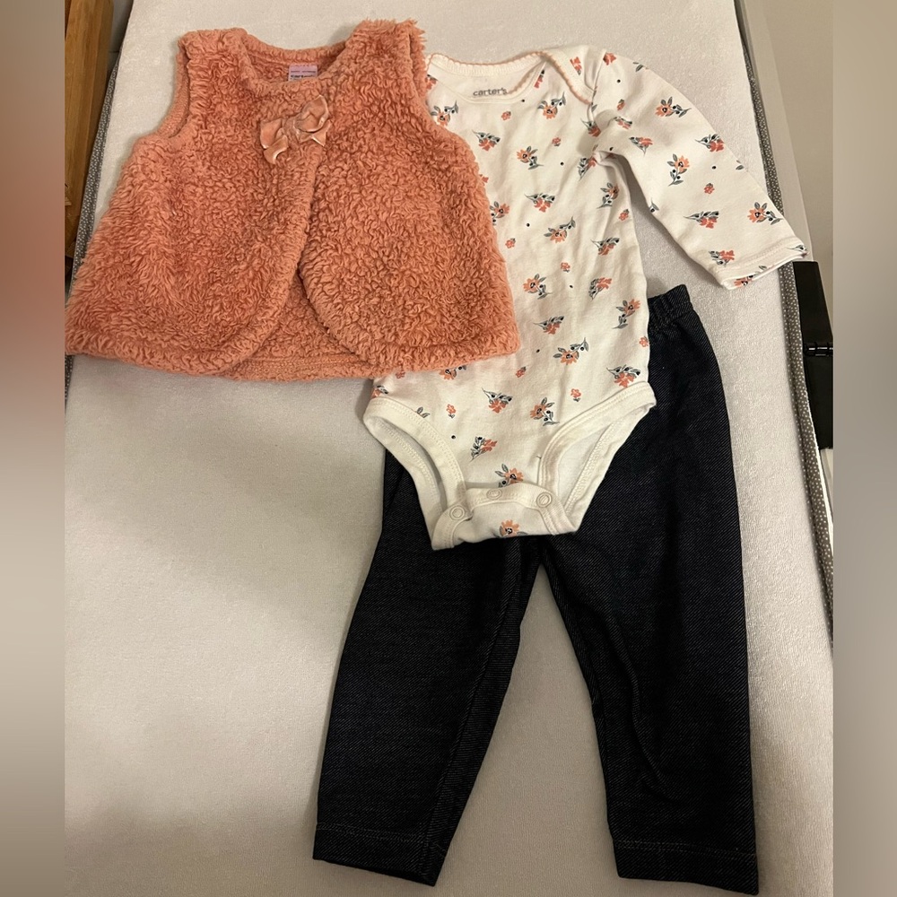 Carter’s 3pc matching set with fleece vest